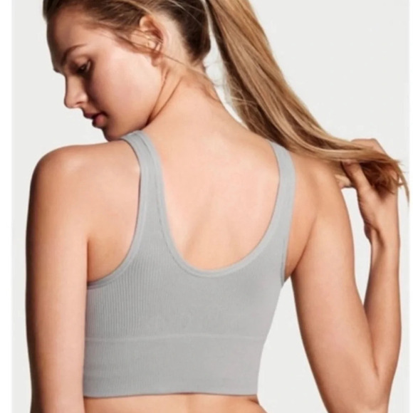 Victoria Sport Longline Ribbed Bralette Compression Top EUC M Circa 2016 - Picture 2 of 5